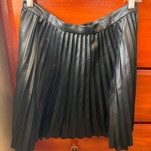 French Connection Black Pleated Midi Skirt